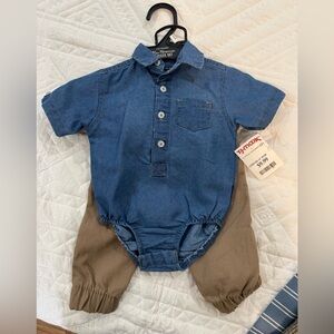 Ben Sherman Blue Denim-Style Baby Button-Up